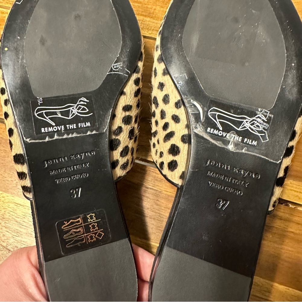 New! Jenni Kayne Pony Hair Mule - Spotted Leopard Cheetah Animal Print - Size 37 - Picture 13 of 15
